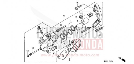 VORDERRAD-BREMSSATTEL (1) CB500T de 1996